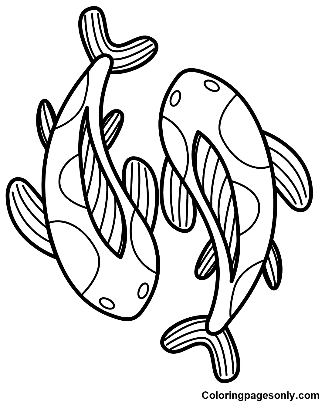 Desenhos de Peixes Koi Para Colorir 24