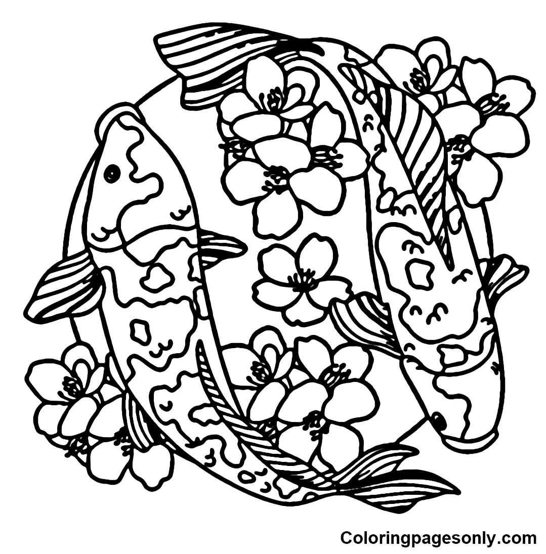 Koi Fish Coloring Pages 30