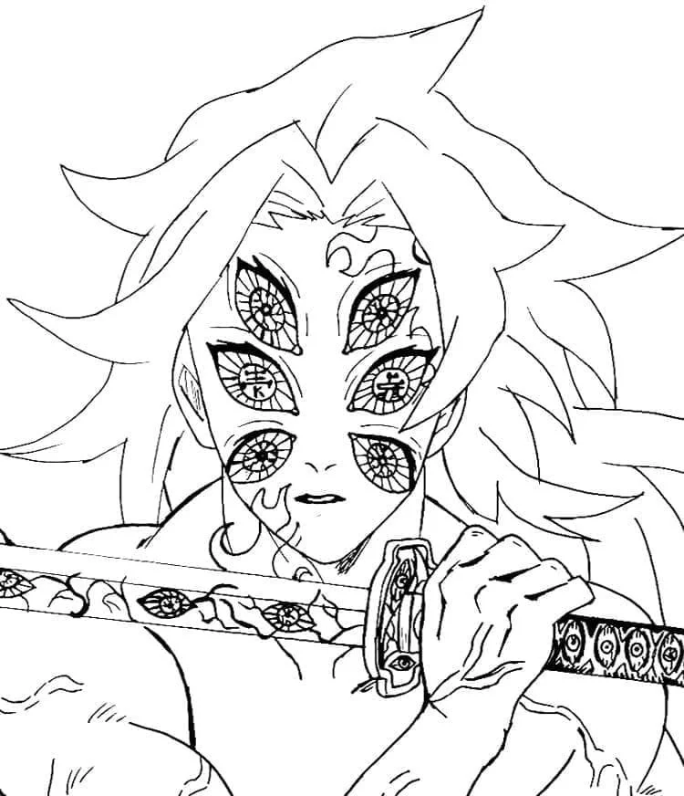 Kokushibo Para Colorir 1