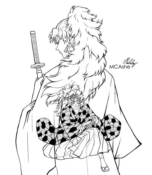 Kokushibo Para Colorir 11