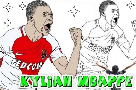 Desenhos de Kylian Mbappe Para Colorir 4