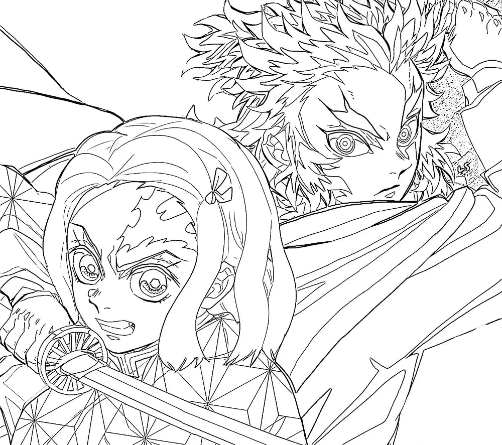 Kyojuro Rengoku Coloring Pages 25