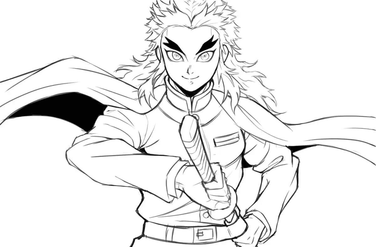 Kyojuro Rengoku Coloring Pages 30