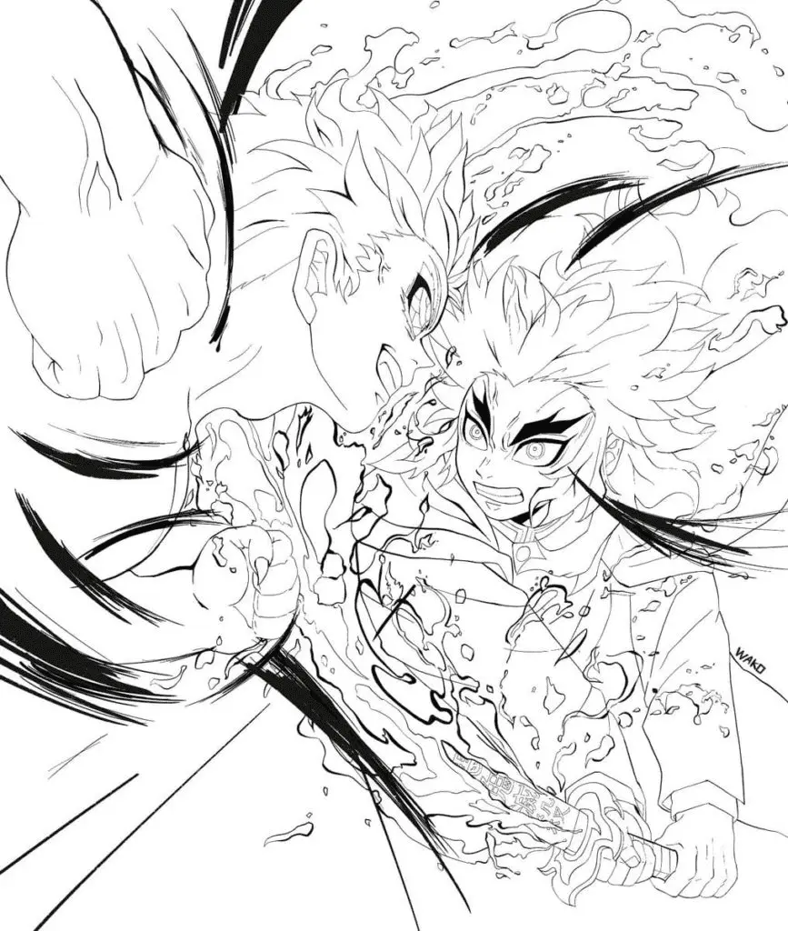 Kyojuro Rengoku Coloring Pages 35
