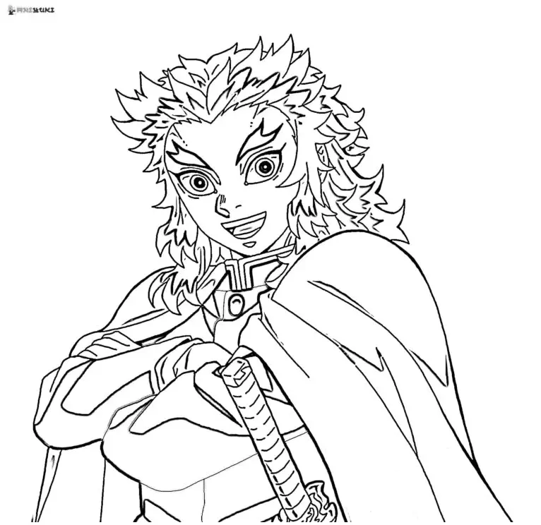 Kyojuro Rengoku Coloring Pages 39