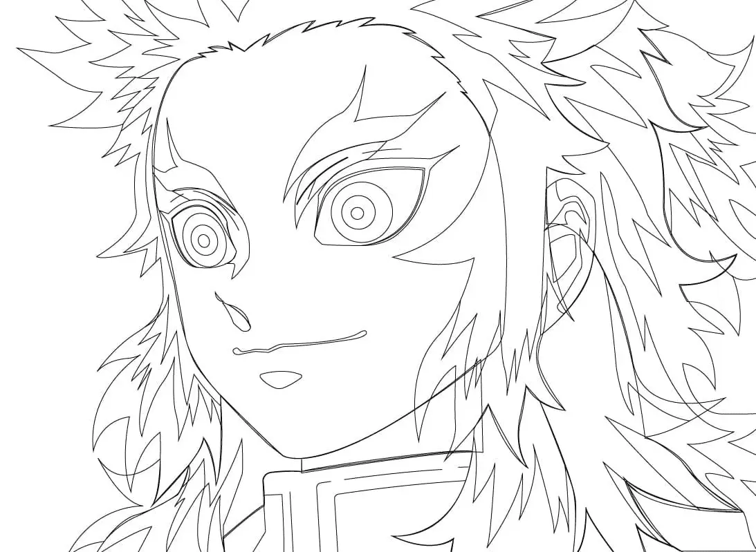 Kyojuro Rengoku Coloring Pages 9