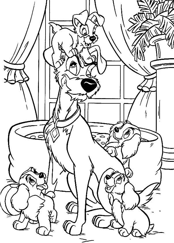 Lady and the Tramp Coloring Pages 49
