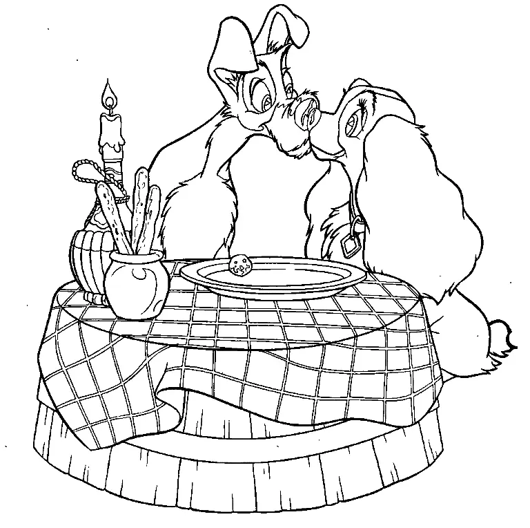 Lady and the Tramp Coloring Pages 53