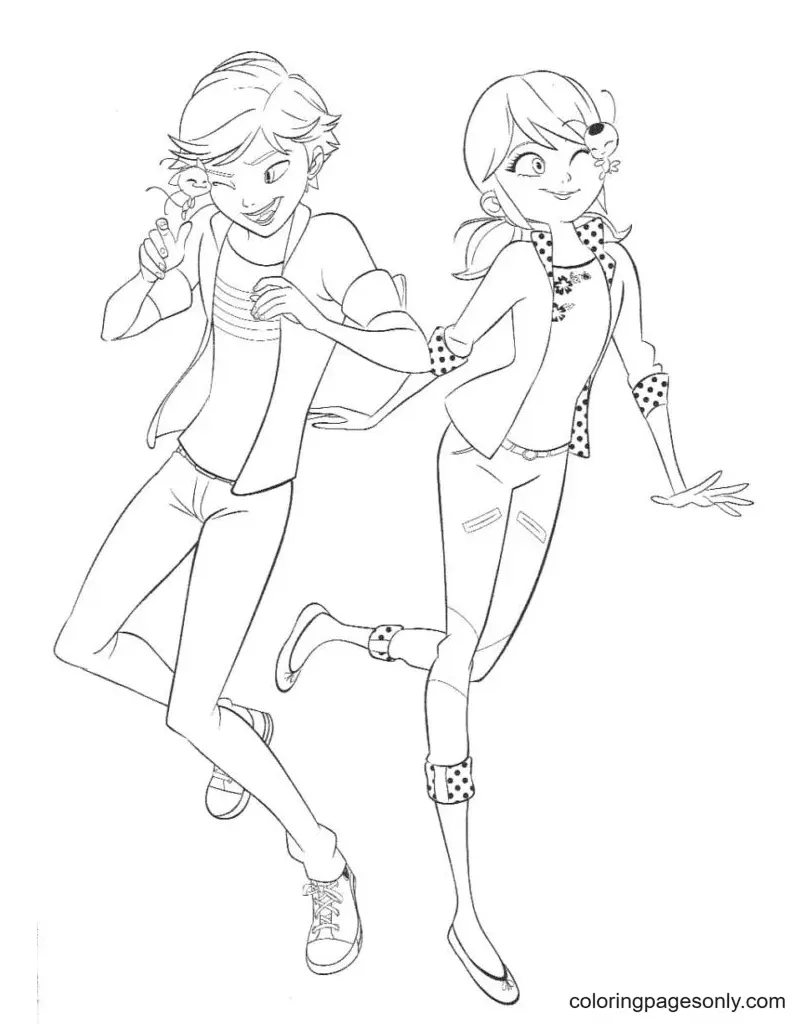 Ladybug Y Cat Noir Para Colorear 11