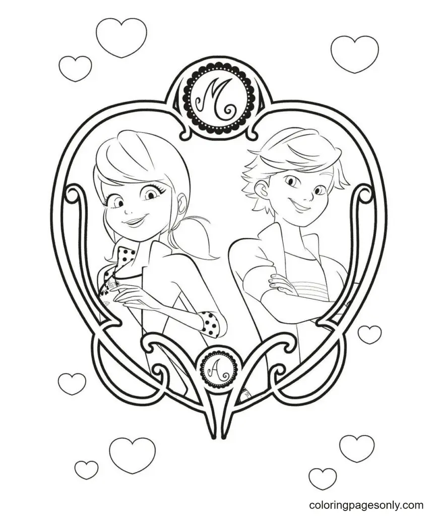 Ladybug Y Cat Noir Para Colorear 16