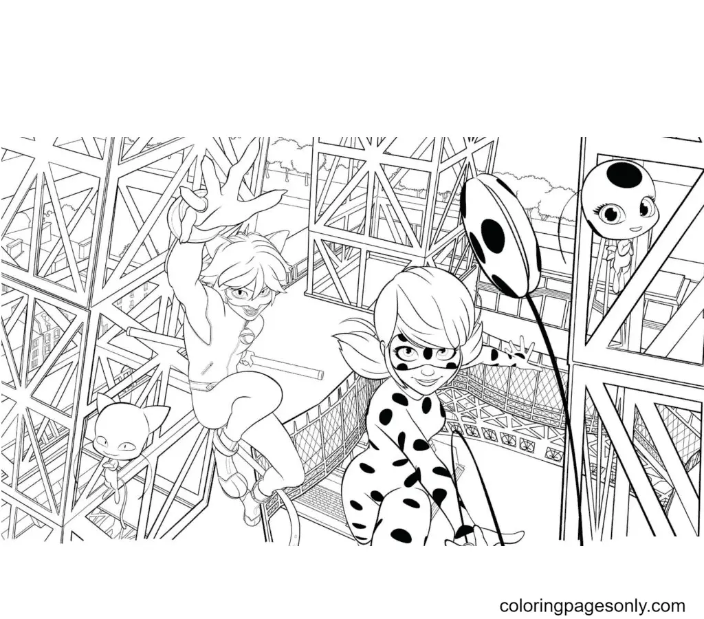 Ladybug Y Cat Noir Para Colorear 20