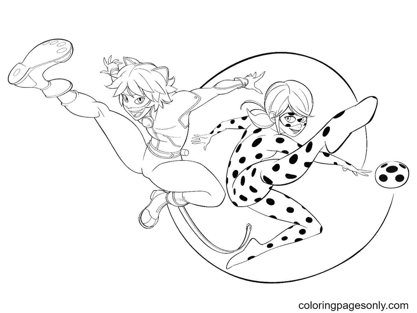 Ladybug Y Cat Noir Para Colorear 21