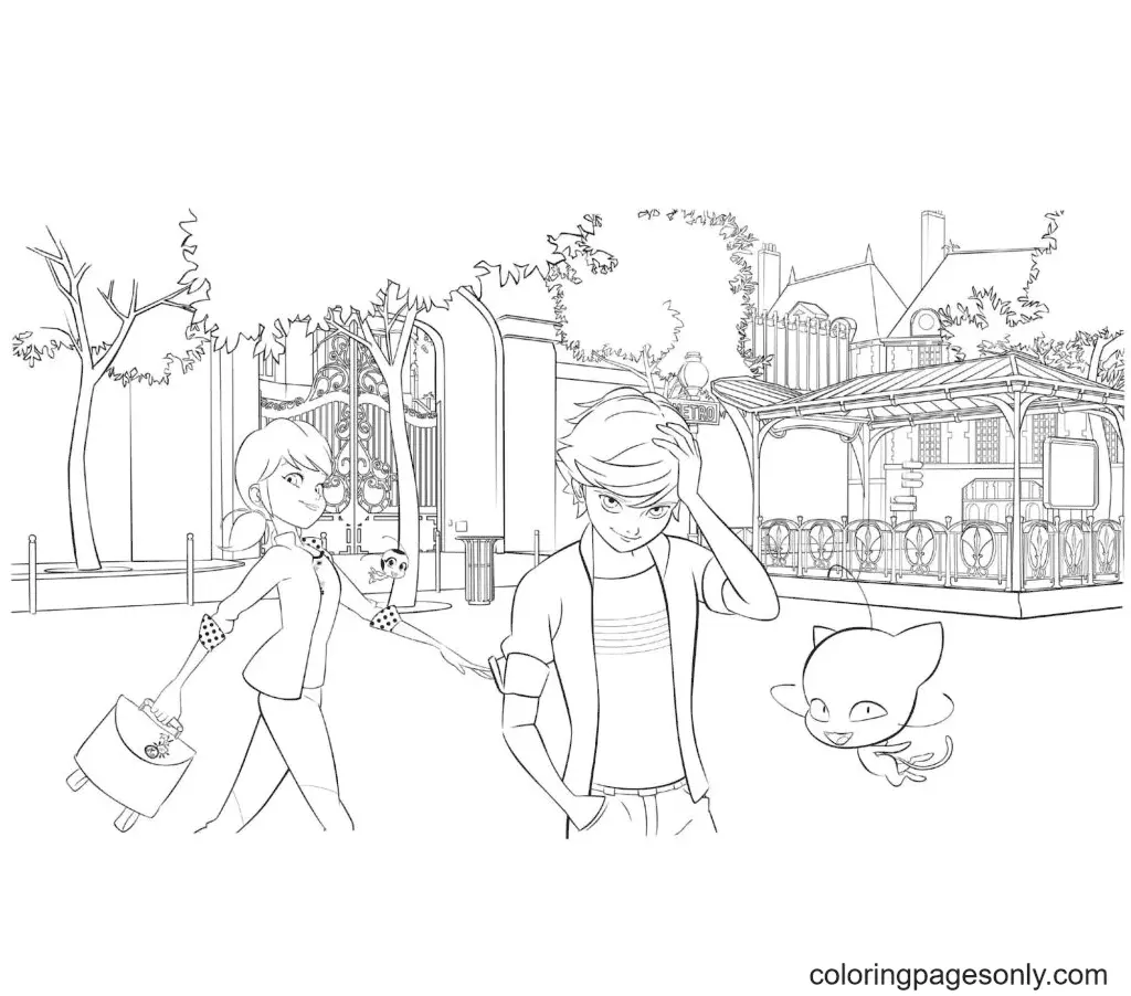Ladybug Y Cat Noir Para Colorear 24