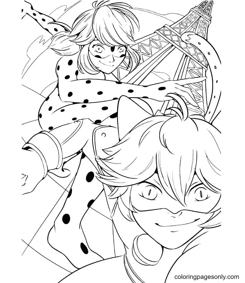 Ladybug Y Cat Noir Para Colorear 25