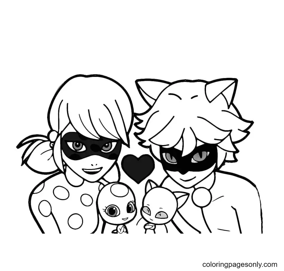Ladybug Y Cat Noir Para Colorear 30