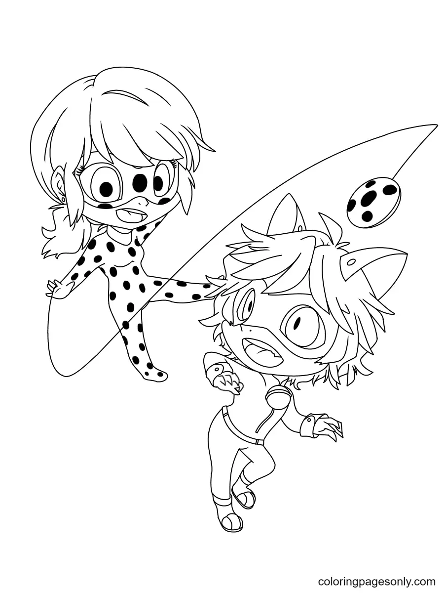 Ladybug Y Cat Noir Para Colorear 33