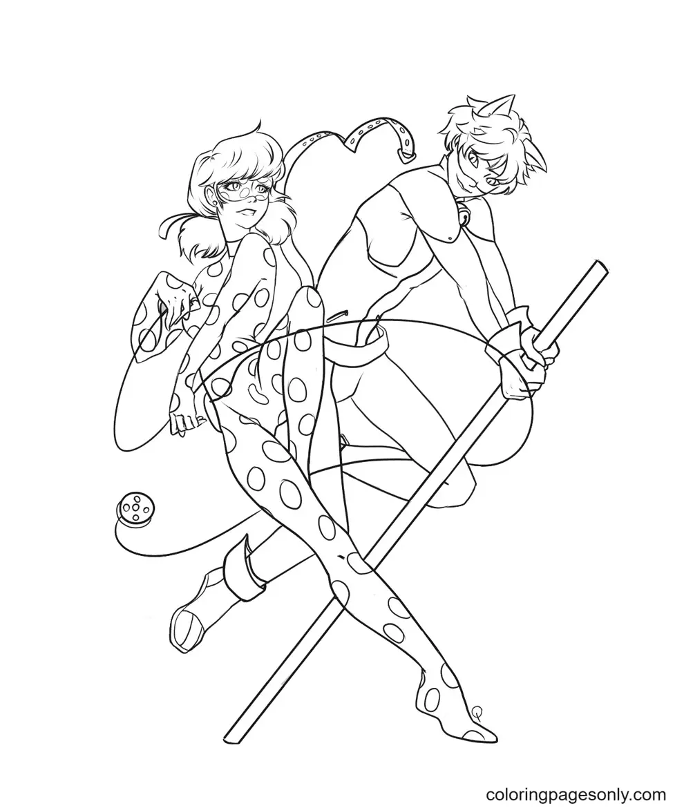Ladybug Y Cat Noir Para Colorear 38
