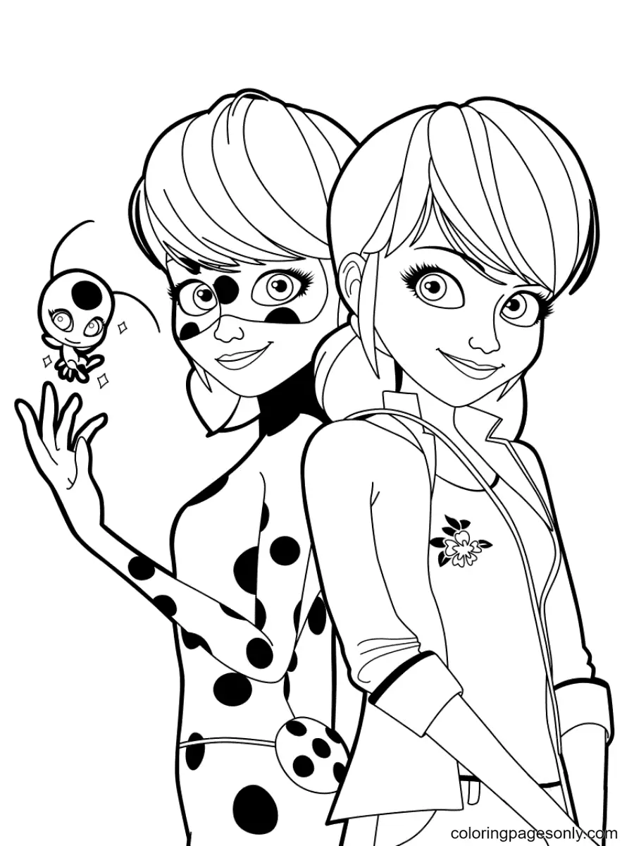 Ladybug and Cat Noir Coloring Pages 4