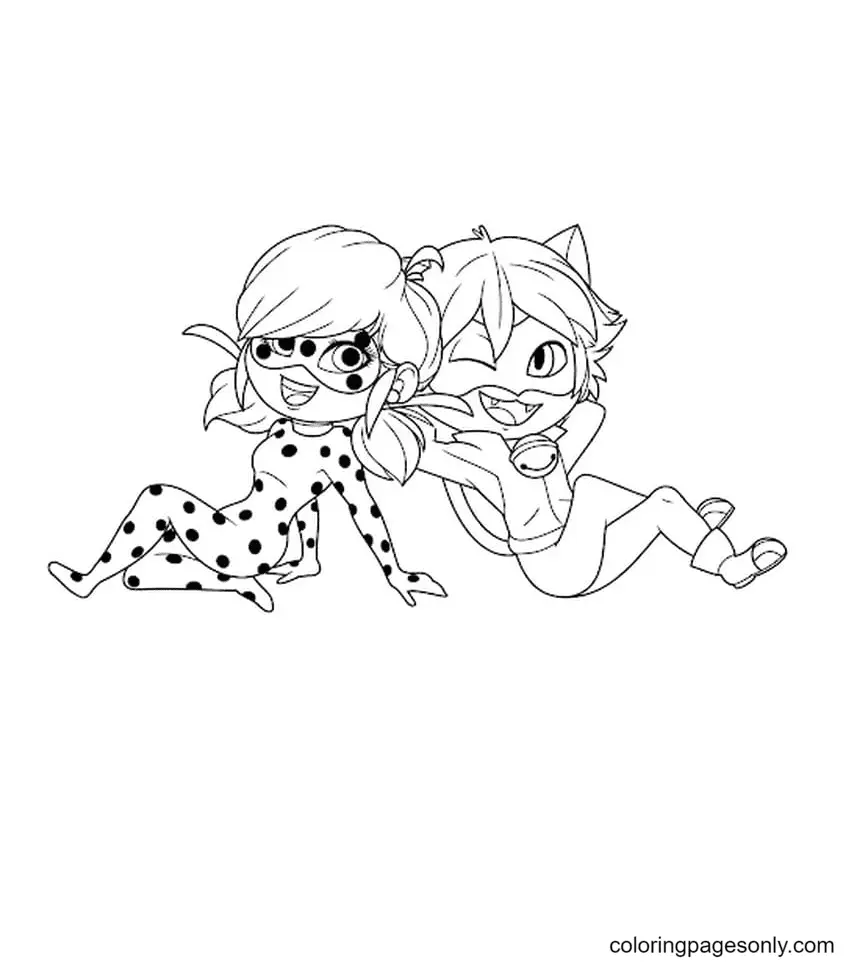 Ladybug Y Cat Noir Para Colorear 47