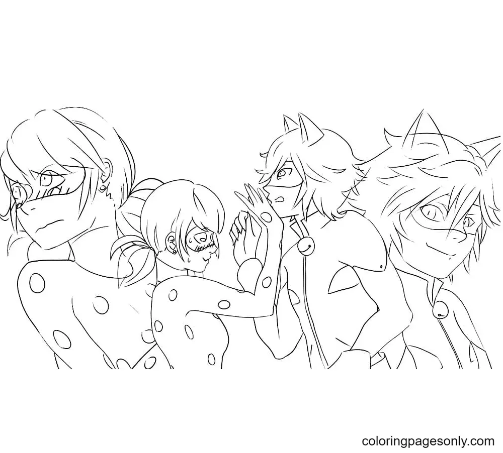 Ladybug and Cat Noir Coloring Pages 50