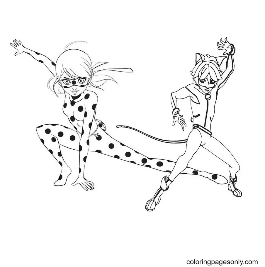 Ladybug Y Cat Noir Para Colorear 51