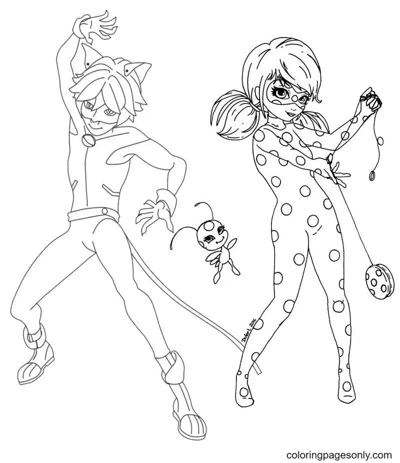 Ladybug Y Cat Noir Para Colorear 52