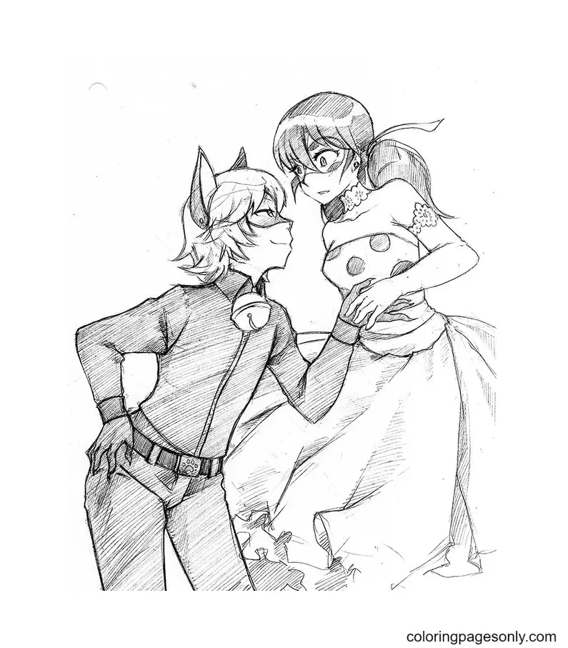 Ladybug Y Cat Noir Para Colorear 56