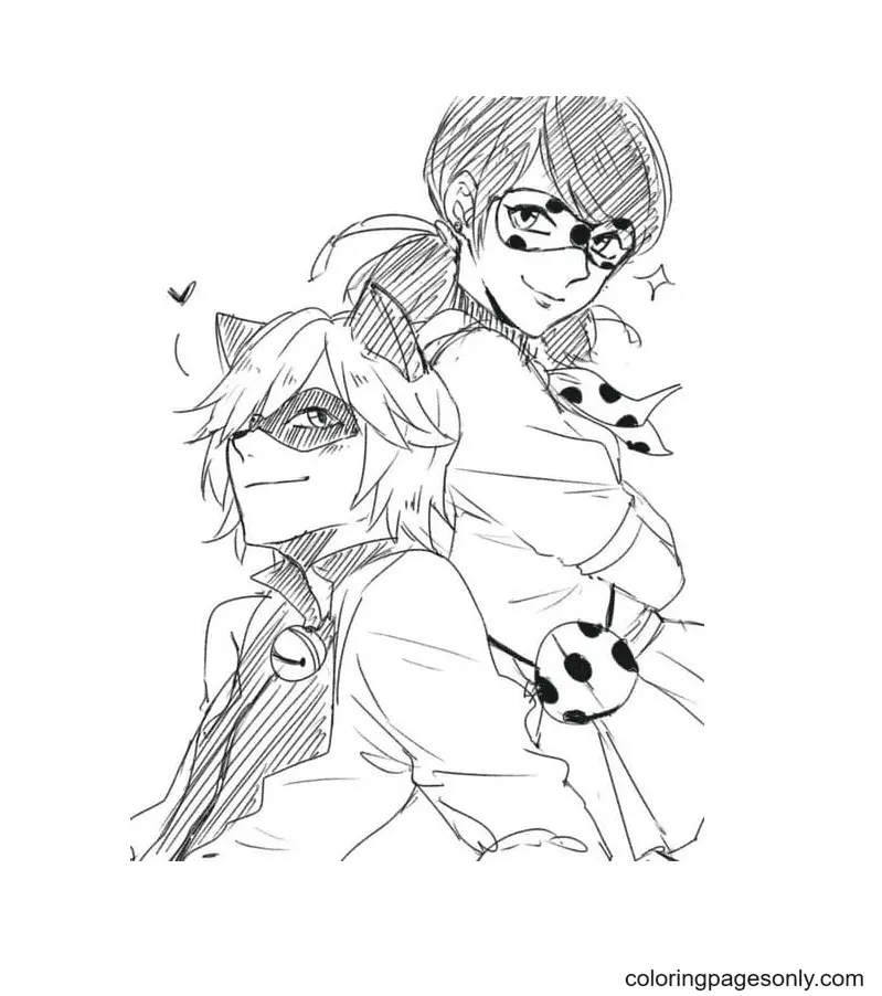 Ladybug Y Cat Noir Para Colorear 57