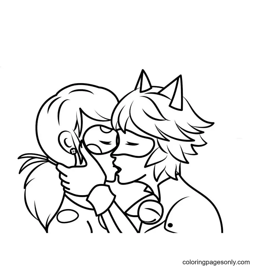 Ladybug Y Cat Noir Para Colorear 6