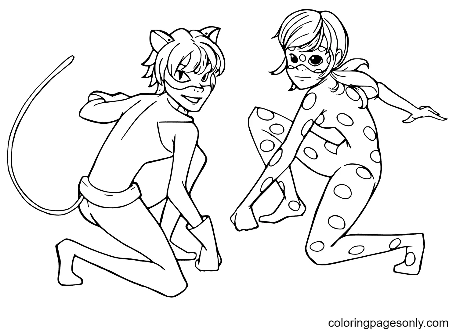Ladybug Y Cat Noir Para Colorear 60