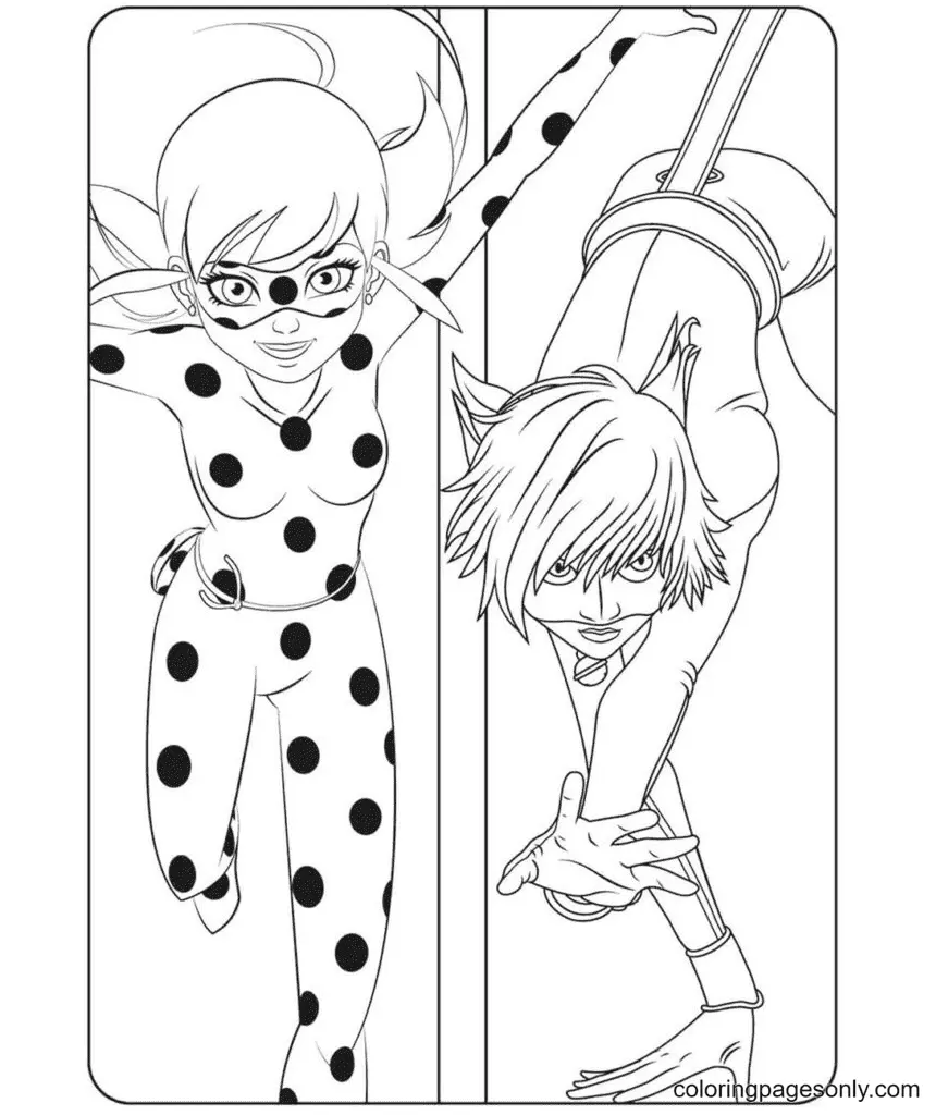 Ladybug Y Cat Noir Para Colorear 64