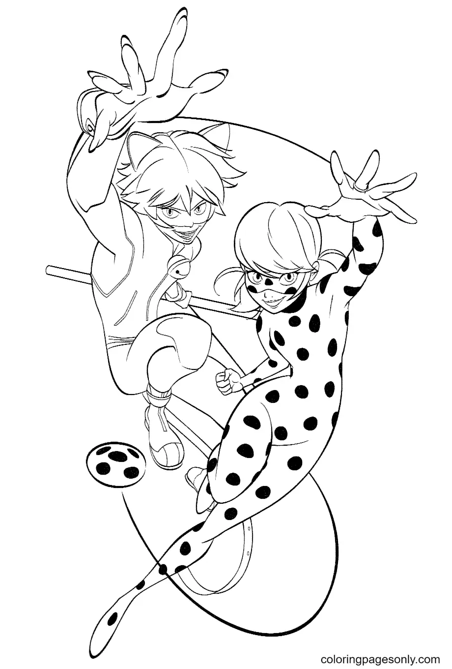 Ladybug Y Cat Noir Para Colorear 72