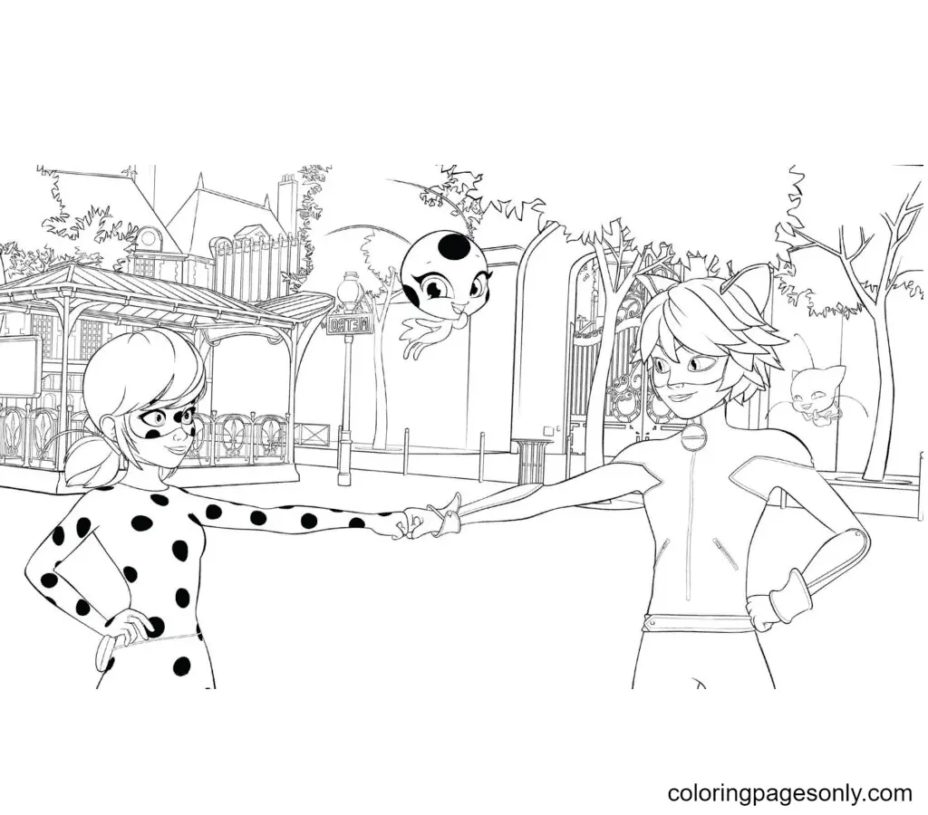 Ladybug Y Cat Noir Para Colorear 75