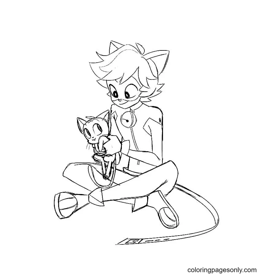 Ladybug Y Cat Noir Para Colorear