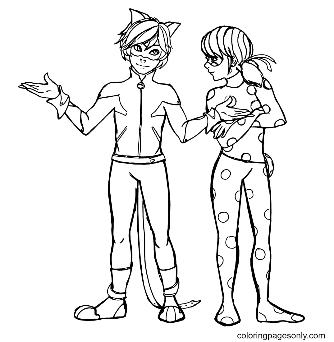 Ladybug Y Cat Noir Para Colorear 9