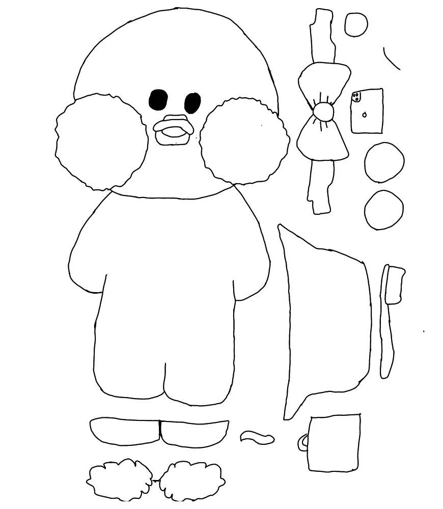 LalaFanfan Duck Coloring Pages 2