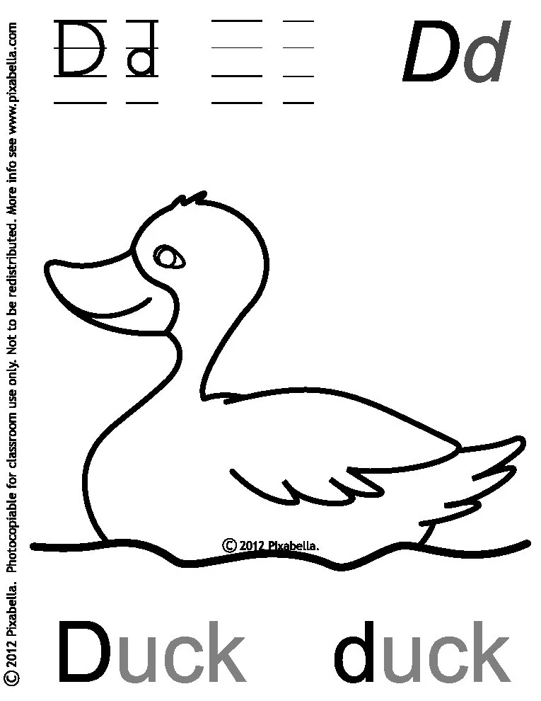 Desenhos de Letra D Para Colorir 7
