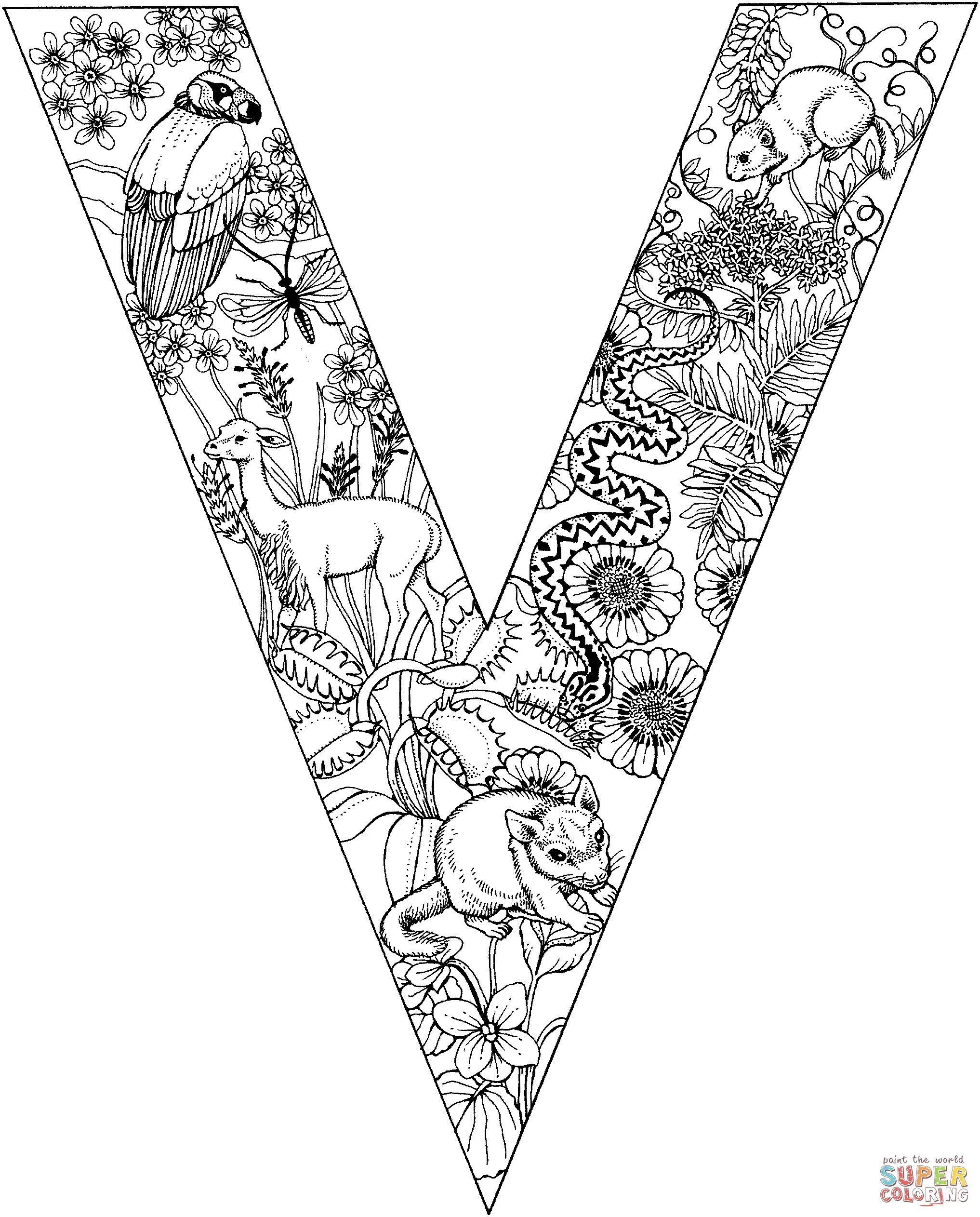 Letter V Coloring Pages 36