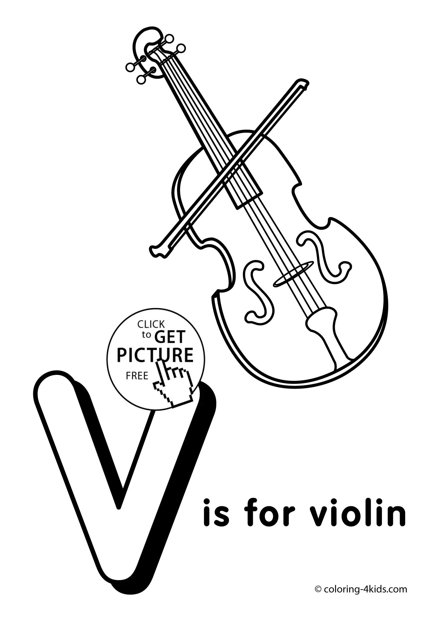 Letter V Coloring Pages 45