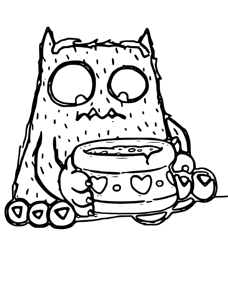 Love Monster Coloring Pages 1