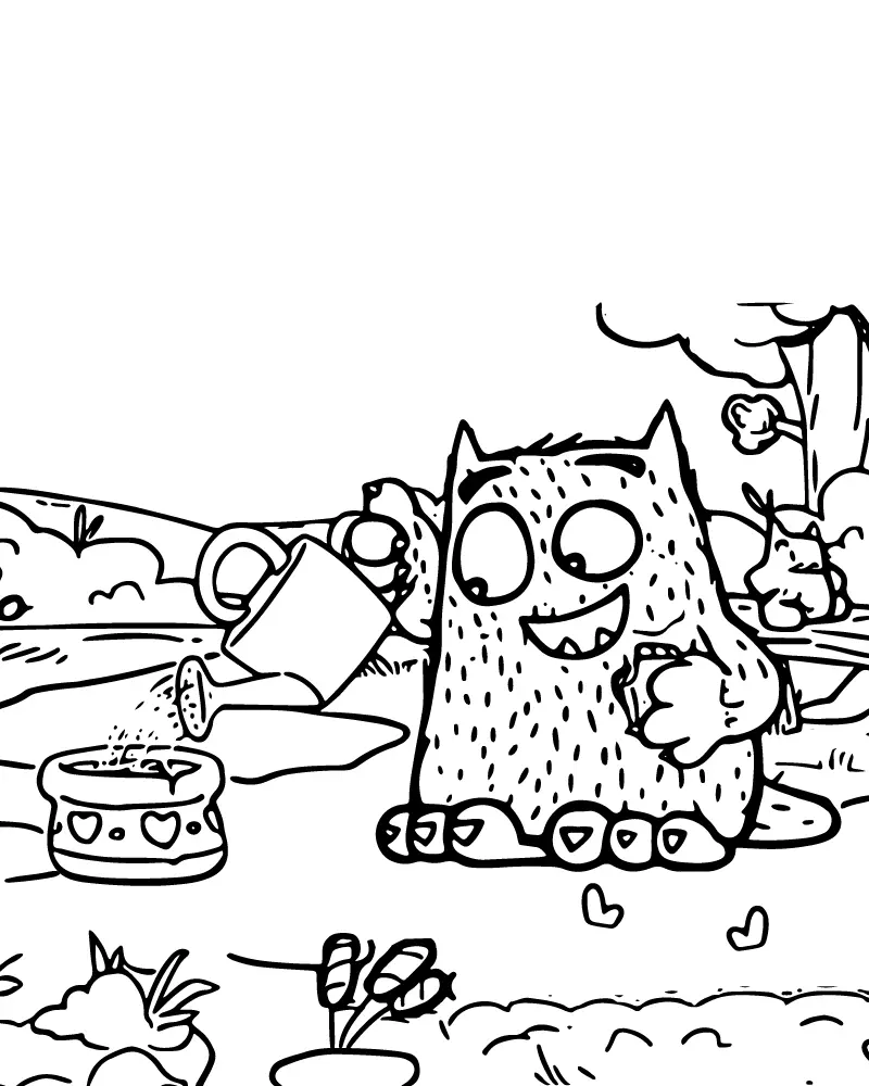 Love Monster Coloring Pages 10