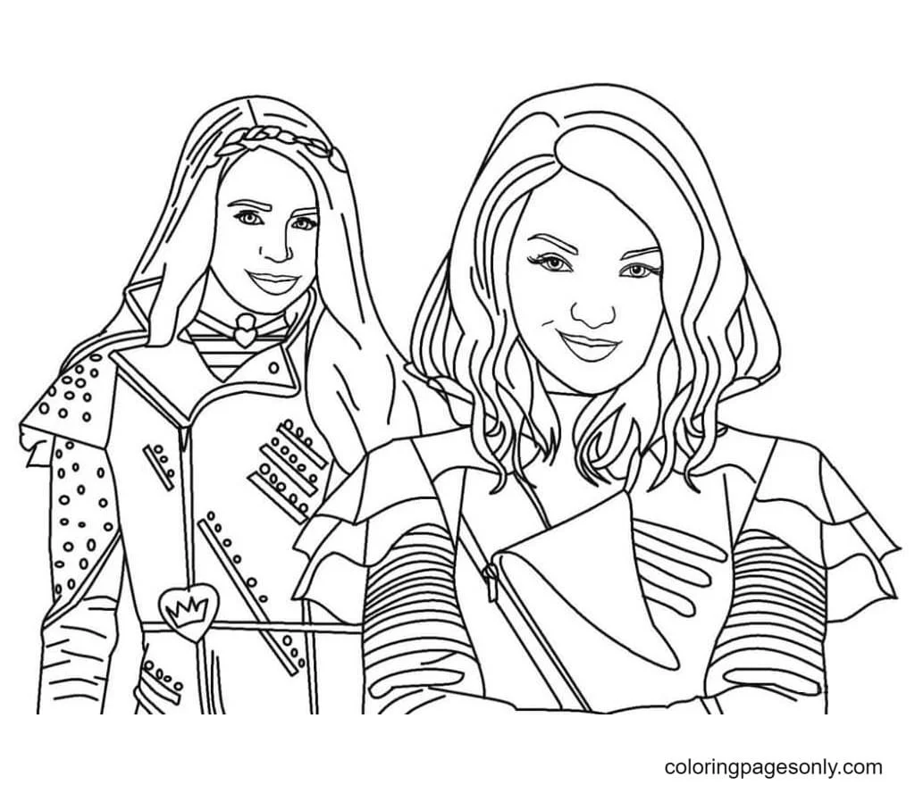 Mal und Evie Ausmalbilder 1