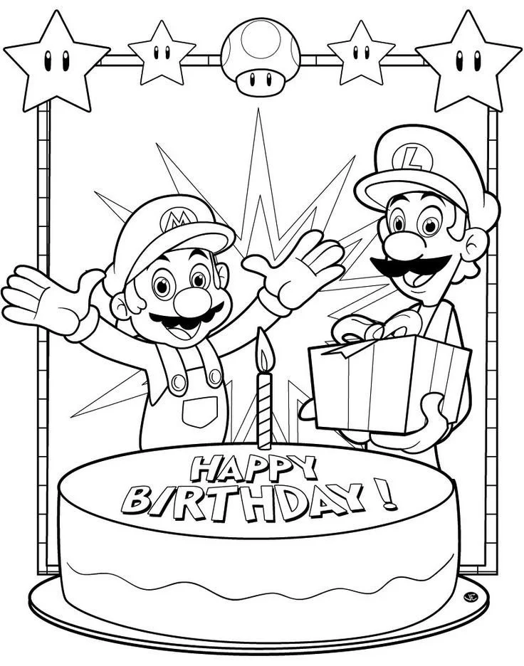 Desenhos de Mario and Luigi Para Colorir 16