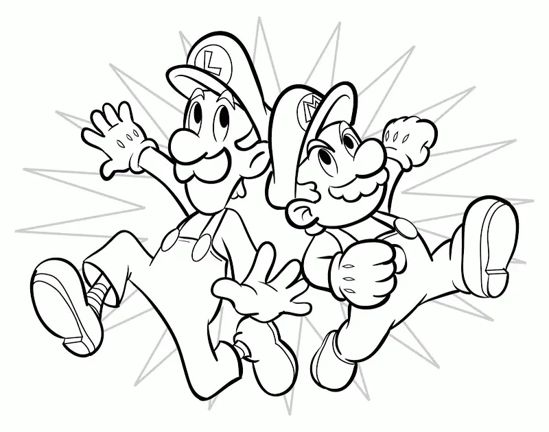 Desenhos de Mario and Luigi Para Colorir 20