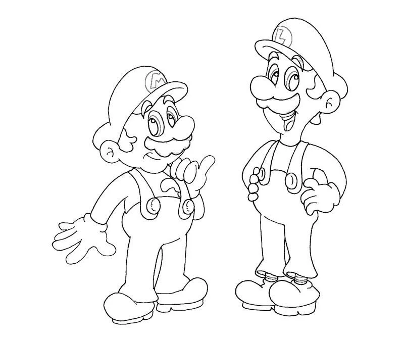 Desenhos de Mario and Luigi Para Colorir 28