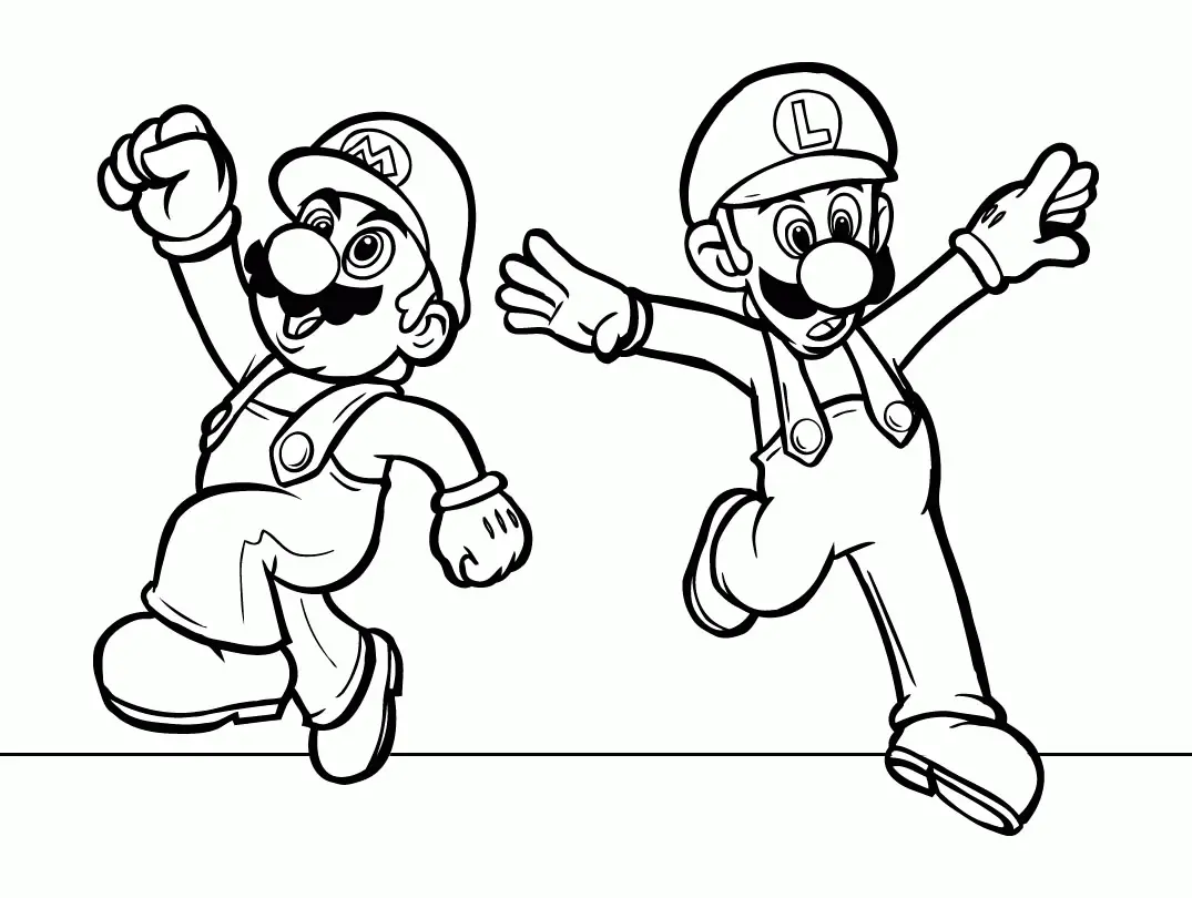 Desenhos de Mario and Luigi Para Colorir 31