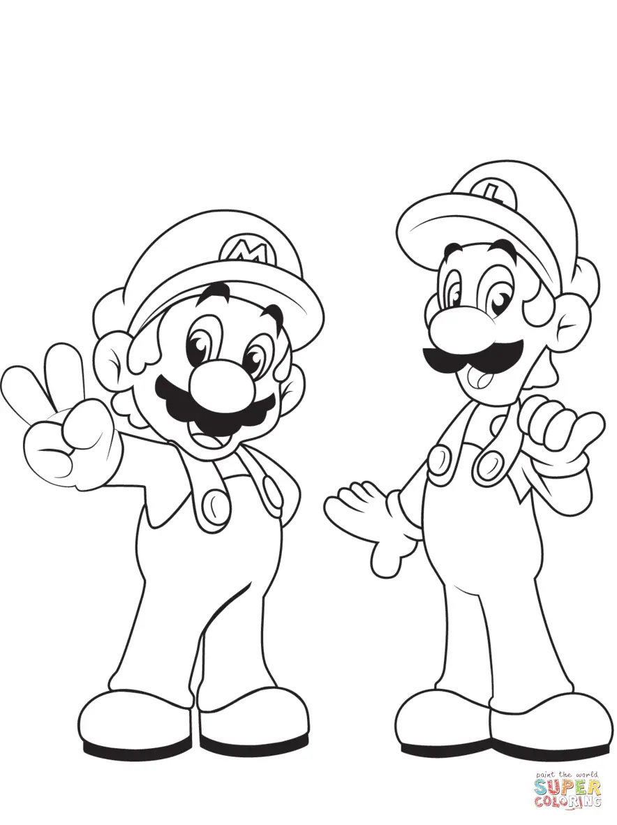 Desenhos de Mario and Luigi Para Colorir 36