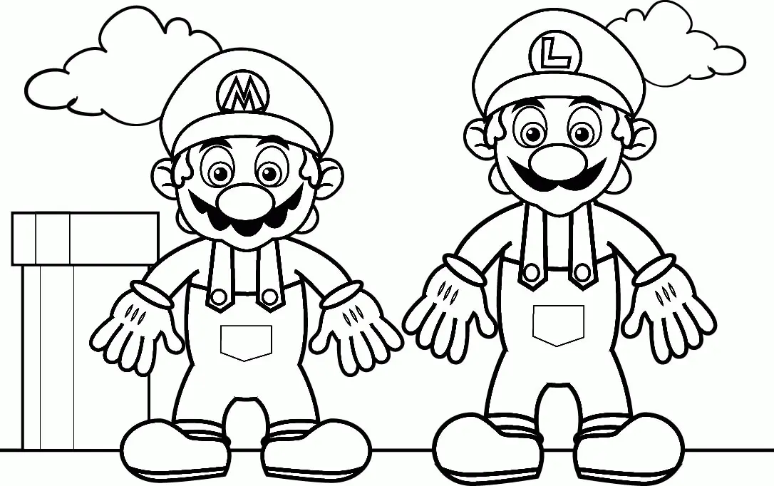 Desenhos de Mario and Luigi Para Colorir 4