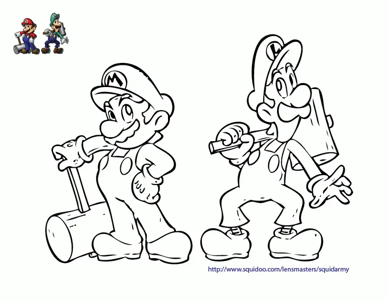 Desenhos de Mario and Luigi Para Colorir 7