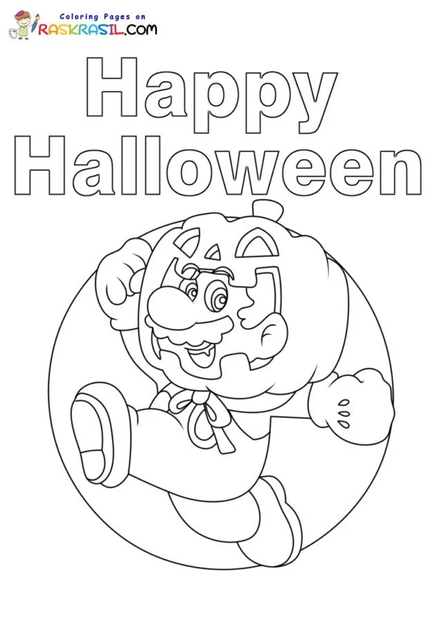 Mario En Halloween Para Colorear 4